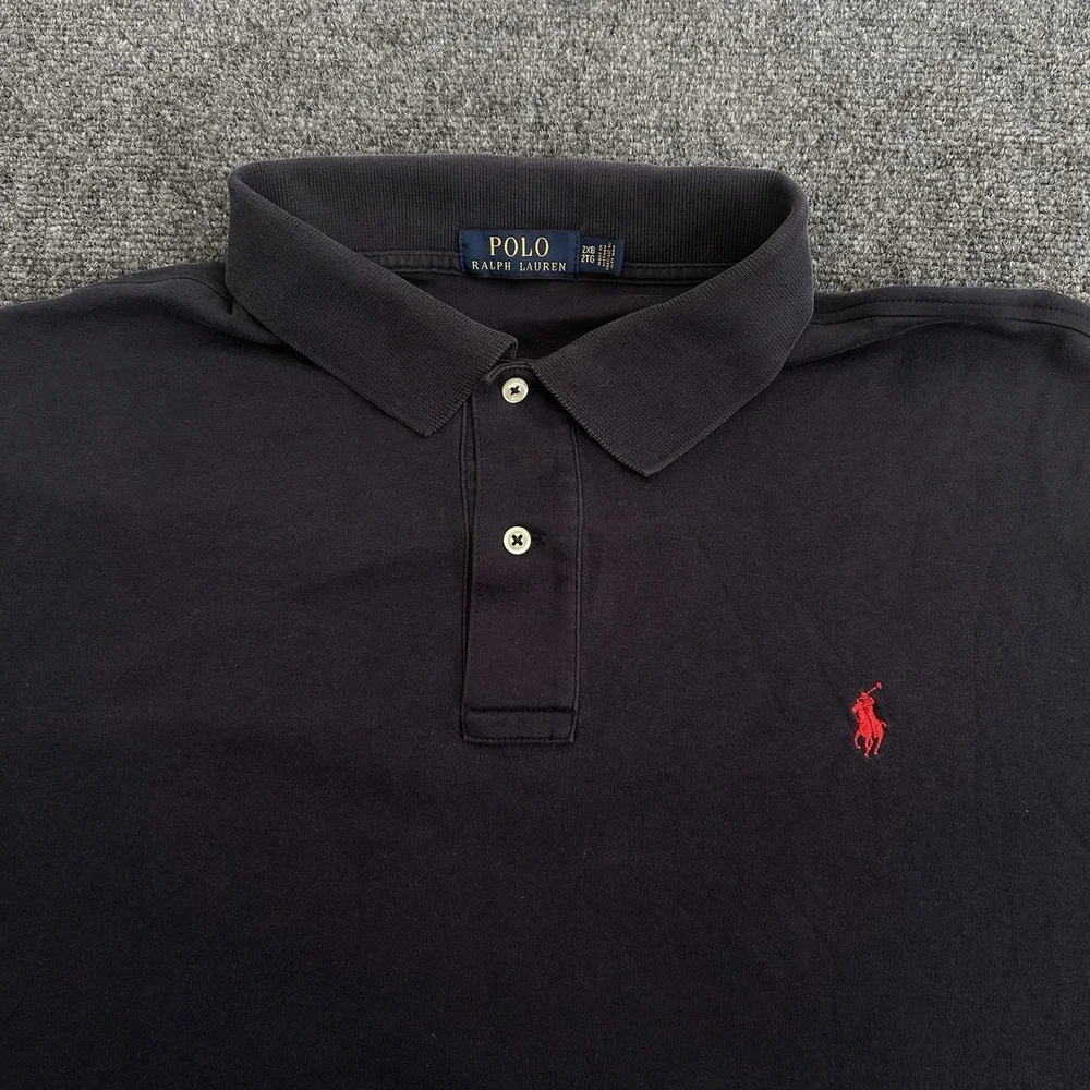 Polo Ralph Lauren Polo Shirt Mens 2XB Navy‎ Blue Short Sleeve Pony Preppy READ